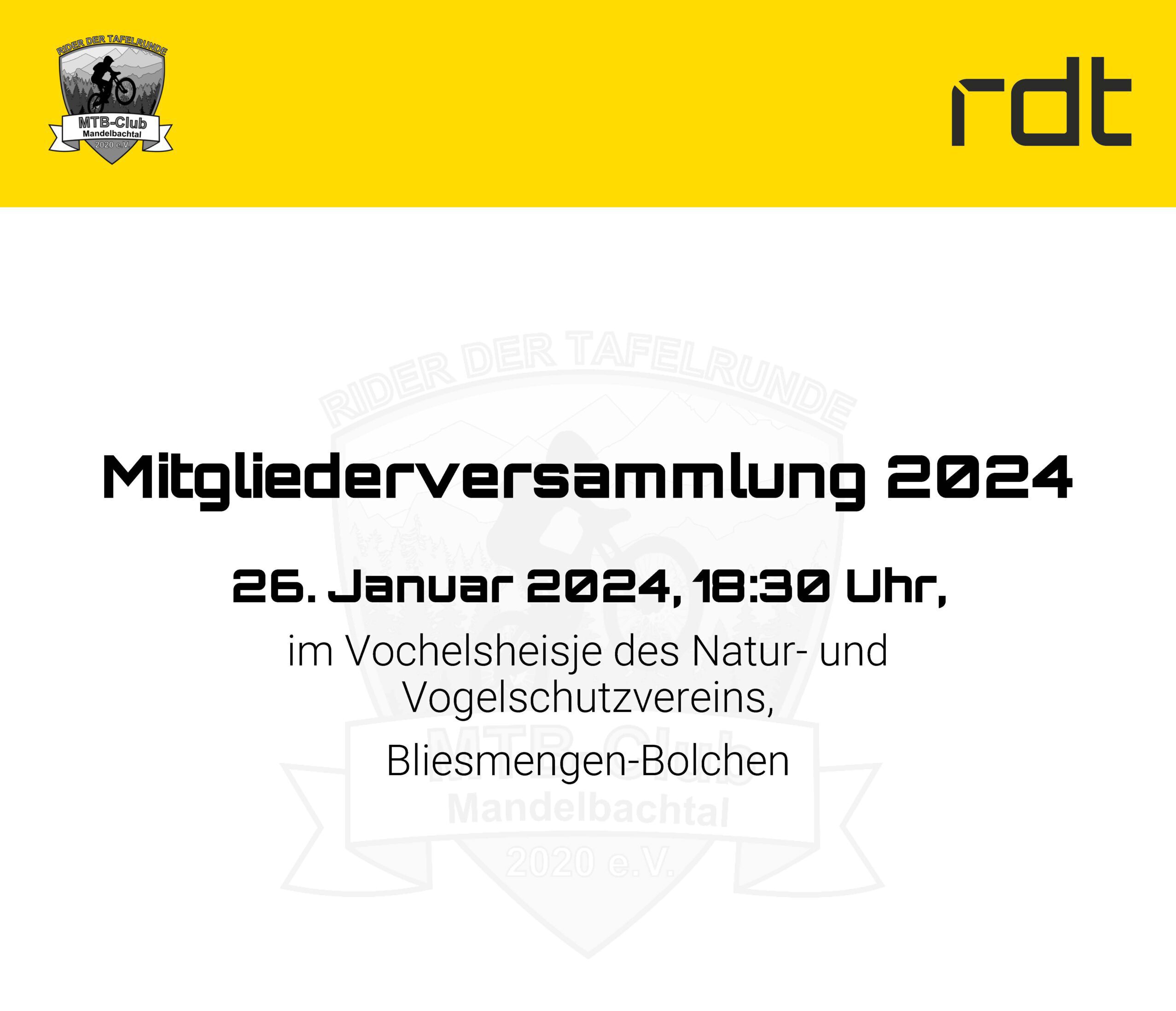 SAVE THE DATE – RdT-Mitgliederversammlung am 26.01.2024